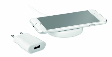 Logo trade promotional merchandise photo of: Wireless charger travel set