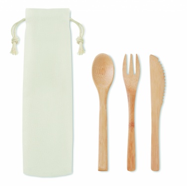 Logo trade promotional gifts image of: Bamboo cutlery set