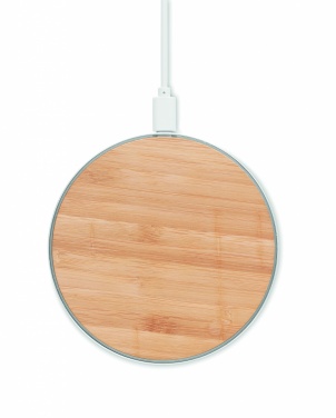 Logo trade promotional items image of: Bamboo wireless charger 10W DESPAD