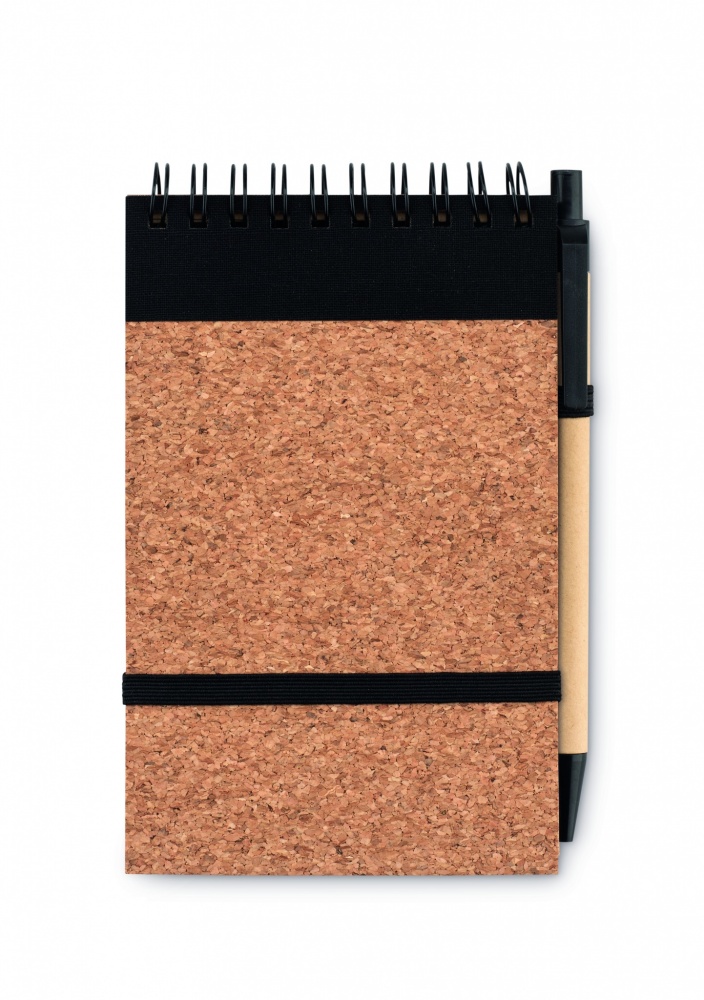 Logo trade advertising product photo of: A6 Cork notepad with pen