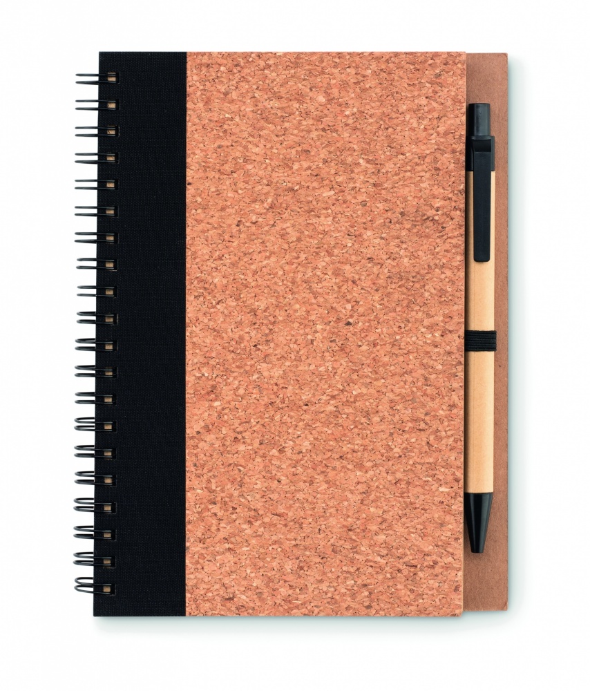 Logo trade business gift photo of: Cork notebook with pen