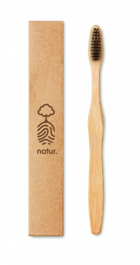 Logo trade business gifts image of: Bamboo toothbrush in Kraft box