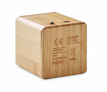 Logo trade promotional product photo of: Bamboo wireless speaker