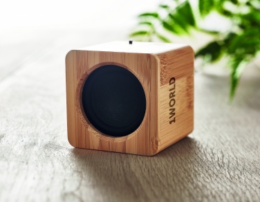 Logo trade promotional merchandise image of: Bamboo wireless speaker