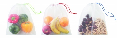 Logo trade promotional gifts picture of: Set of 3 RPET mesh food bags