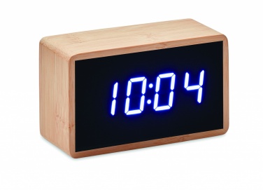 Logotrade promotional giveaways photo of: LED alarm clock bamboo casing Düsseldorf