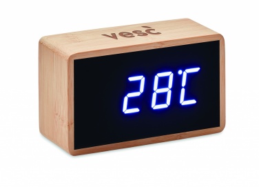 Logo trade promotional giveaway photo of: LED alarm clock bamboo casing Düsseldorf