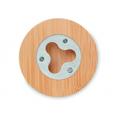 Logotrade promotional item picture of: Bamboo bottle opener/ coaster DAKAI