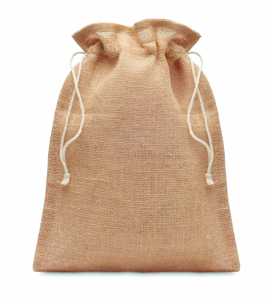 Logotrade promotional item image of: Small jute gift bag 14 x 22 cm