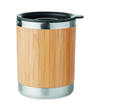 Logo trade business gifts image of: Tumbler in bamboo cover 250ml