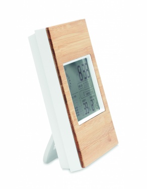 Logotrade corporate gift image of: Weather station bamboo front TURKU