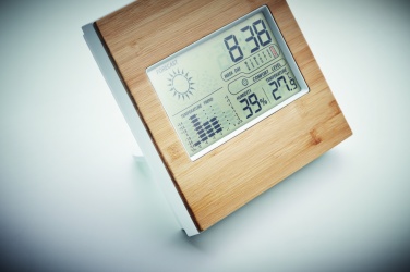 Logo trade promotional items image of: Weather station bamboo front TURKU