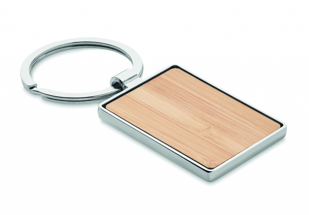 Logotrade business gift image of: Rectangular key ring bamboo