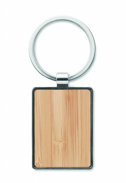 Logotrade advertising products photo of: Rectangular key ring bamboo WEST