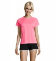 SPORTY WOMEN T-SHIRT POLYES, Neon Pink 2