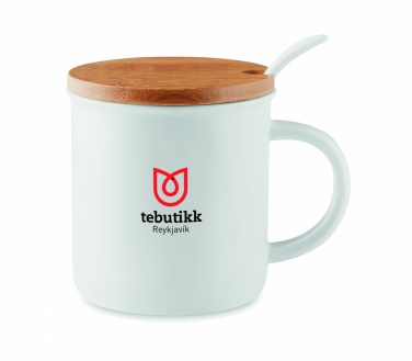 Logo trade promotional gifts image of: Porcelain mug with spoon