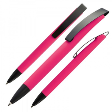 Logo trade promotional giveaways picture of: Metal ballpen soft touch BRESCIA