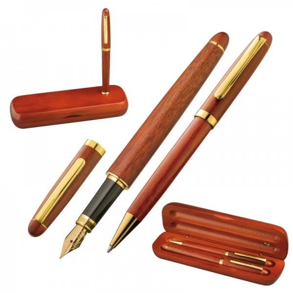 Logotrade promotional product image of: Rosewood writing set OXFORD