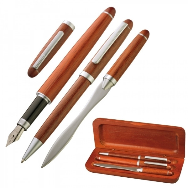 Logo trade business gifts image of: Rosewood writing set BANGKOK