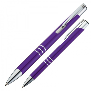 Logo trade promotional giveaway photo of: Metal ballpen ASCOT