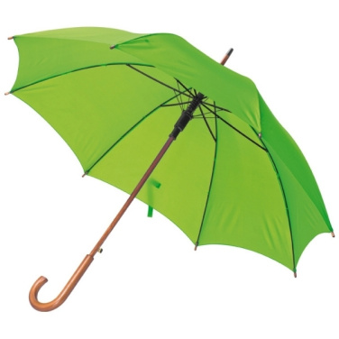 Logo trade advertising products image of: Wooden automatic umbrella NANCY