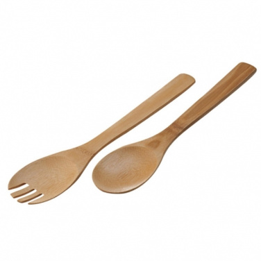 Logo trade promotional gift photo of: Bamboo salad servers CAPUA