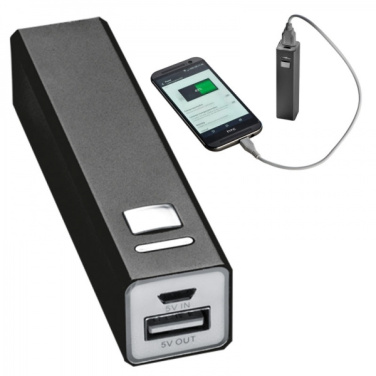 Logo trade promotional items image of: Metal power bank PORT HOPE 2200mAh