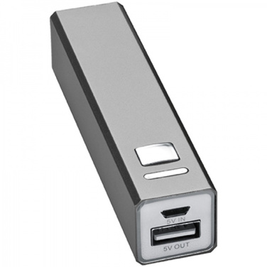 Logo trade corporate gifts image of: Metal power bank PORT HOPE 2200mAh