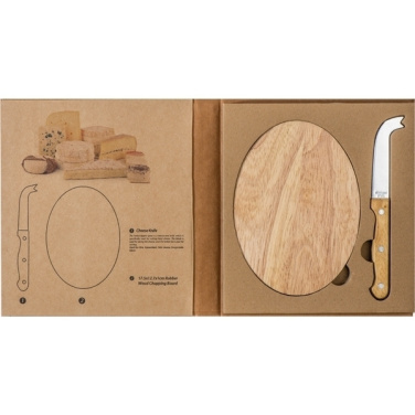 Logo trade advertising products image of: Cheese chopping board with knife GOUDA