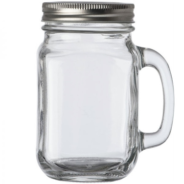 Logotrade corporate gift image of: Drinking glass with handle and lid TREVISO 450 ml