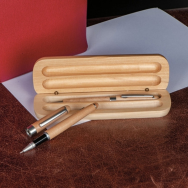 Logotrade business gifts photo of: Wooden writing set ballpen and roller INDIANAPOLIS