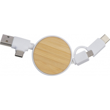 Logotrade promotional product image of: Bamboo charging cable GRONINGEN