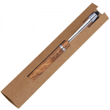 Logo trade advertising products image of: Wooden ballpen with touch function ERFURT