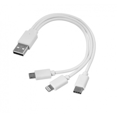 Logo trade promotional products image of: 3 in 1 USB cable type c + micro USB + lightning