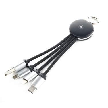 Logotrade business gift image of: 3in1 cable with enlighted logo for engraving, RXD-368