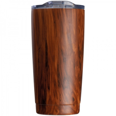 Logo trade promotional gift photo of: Stainless steel mug with wooden look COSTA RICA 550 ml