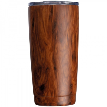 Logo trade promotional items image of: Stainless steel mug with wooden look COSTA RICA 550 ml