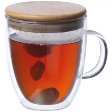 Logotrade promotional item picture of: Double-walled glass cup GERTHE 350 ml