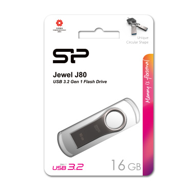 Logo trade advertising products image of: Pendrive 3.0 Silicon Power JEWEL J80 TITANIUM 16GB