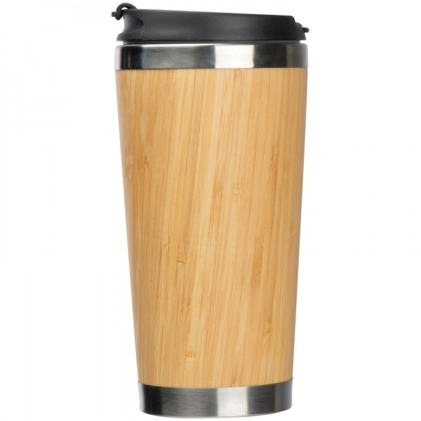 Logotrade promotional merchandise photo of: Stainless steel mug BAMBOOGARDEN 400 ml