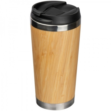 Logo trade advertising products image of: Stainless steel mug BAMBOOGARDEN 400 ml