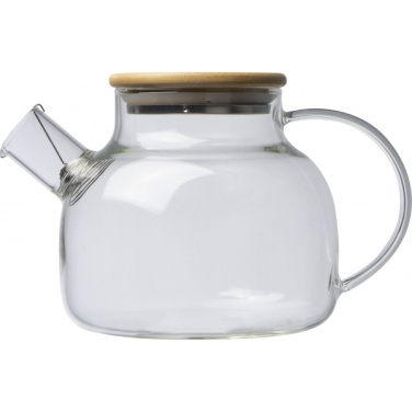 Logo trade promotional products image of: Glass jug with bamboo lid FRANKFURT 1000ml