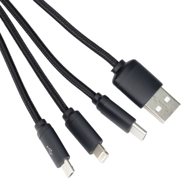 Logo trade promotional giveaways image of: 3in1 long cable with elighted logo for engraving, W201TG