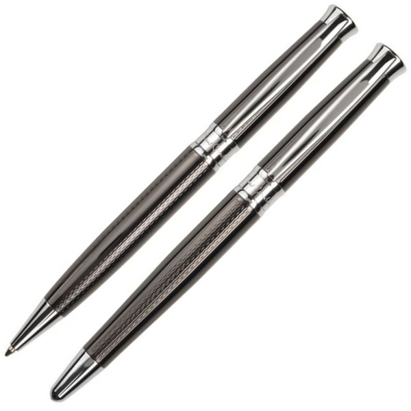 Logotrade promotional gift picture of: Metal set of ballpoint pen and roller ROI