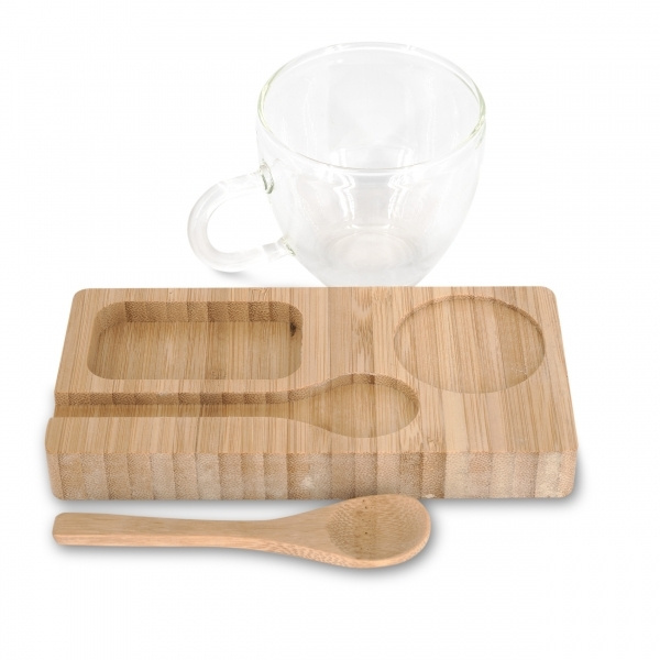 Logotrade advertising product picture of: Tray with cup and spoon FORMOSA 150 ml