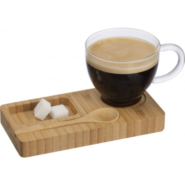 Logotrade corporate gift image of: Tray with cup and spoon FORMOSA 150 ml