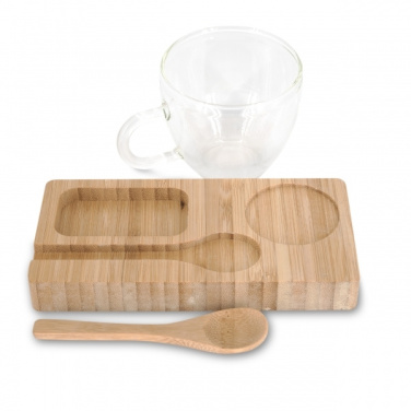 Logo trade corporate gifts picture of: Tray with cup and spoon FORMOSA 150 ml