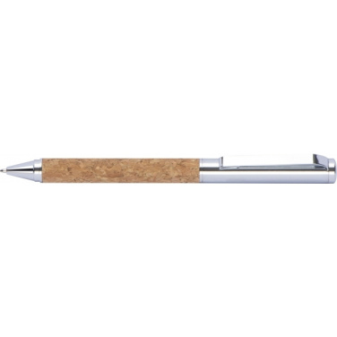 Logo trade promotional gifts image of: Twist-ballpen metal and cork LILLEHAMMER