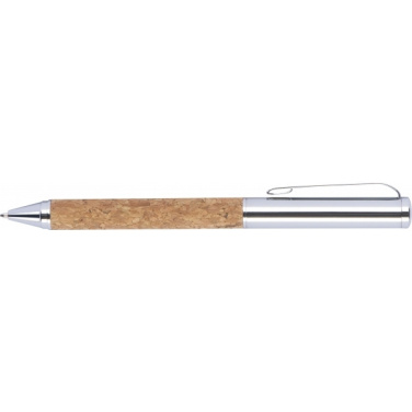 Logo trade business gifts image of: Twist-ballpen metal and cork LILLEHAMMER