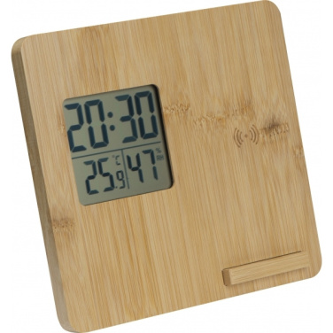 Logo trade promotional products image of: Bamboo weather station GRANADA